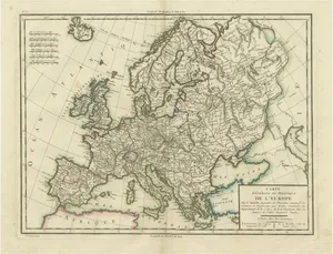 Map of Europe, 1802