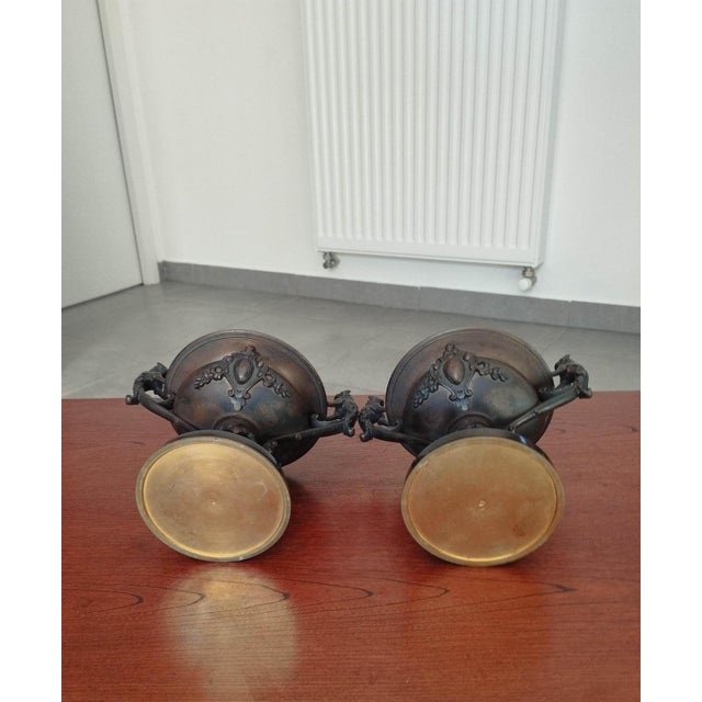 Napoleon III Bronze Cassolettes, 19th Century, Set of 2 For Sale - Image 11 of 16