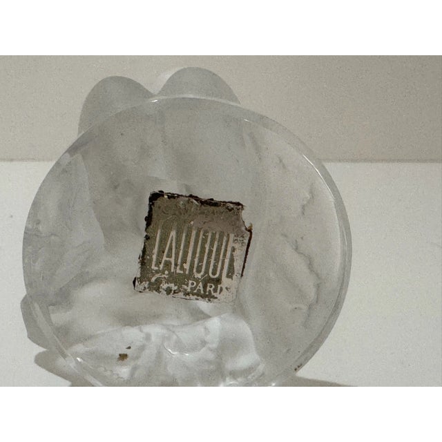 Transparent Lalique Frosted Crystal Kneeling Woman With Lamb Figurine – Vintage Lalique Sculptural Piece For Sale - Image 8 of 8