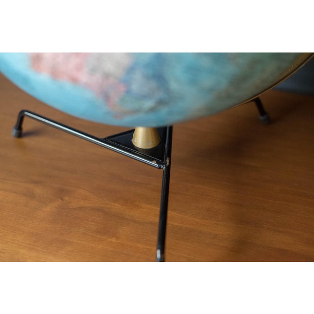 Blue Mid Century Modern Cram's Imperial World Desktop Globe on Stand For Sale - Image 8 of 8