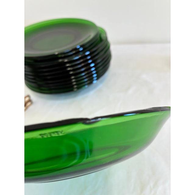 Glass Vintage Emerald Green Glass Bowls - Set of 11 For Sale - Image 7 of 11