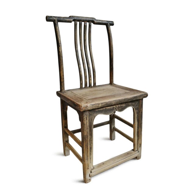 Vintage Elm Ming Farmhouse Chair For Sale - Image 4 of 8