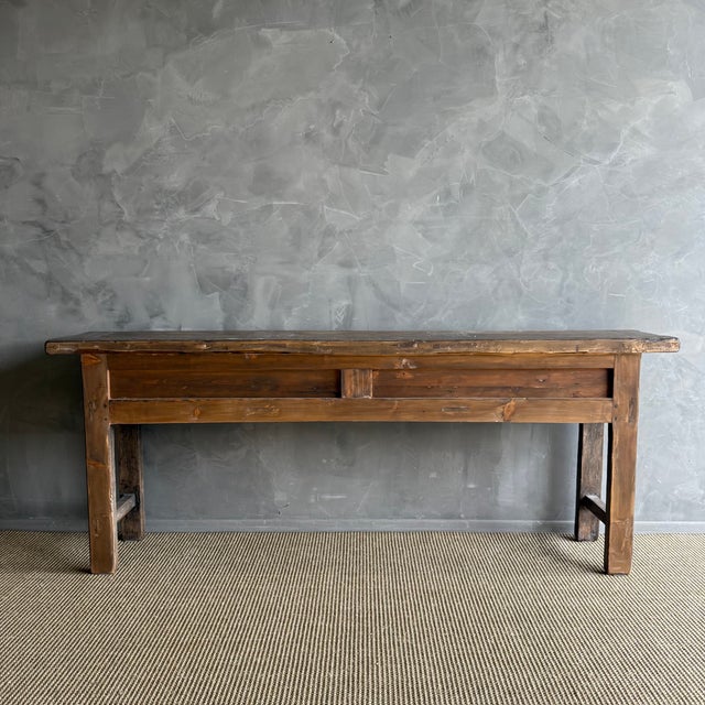 Late 20th Century Vintage Carved 4 Drawer Console With Carvings For Sale - Image 5 of 15