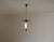 Vintage Italian Pendant Light with Black Saucer Shade and Opaline Glass, 1950s For Sale - Image 6 of 10