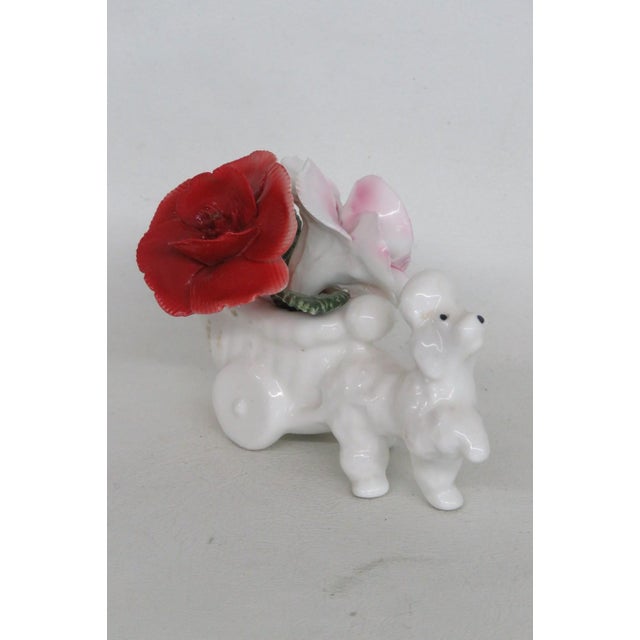 Thorley Bone China Figurine Poodle Pulling Cart of Flowers Made in England 5156b For Sale - Image 9 of 18