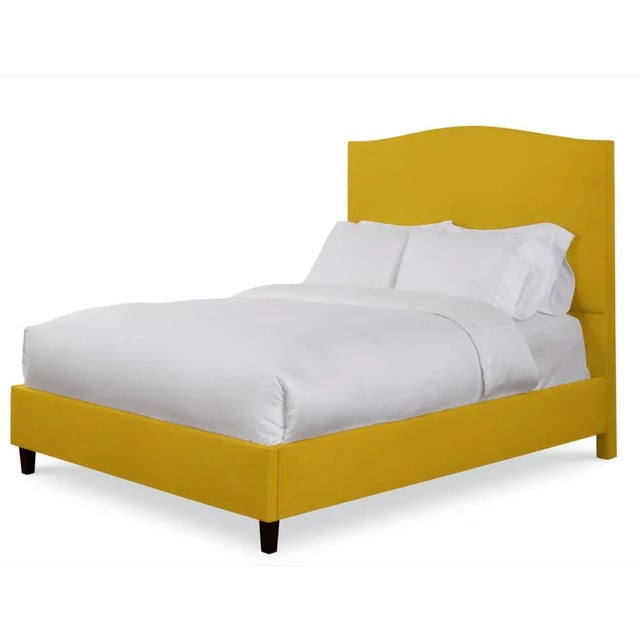 Modern Hazel Full/Double Bedframe, Golden Velvet For Sale - Image 3 of 4