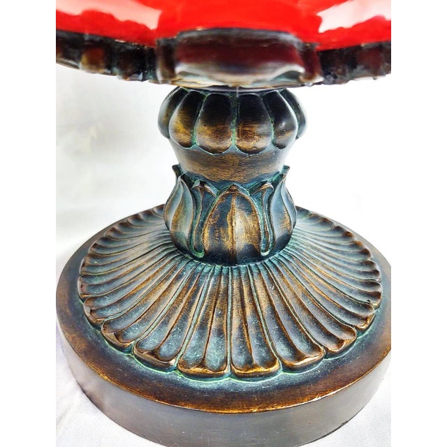 Red Ceramic Classically Styled Centerpiece Urn For Sale In West Palm - Image 6 of 6