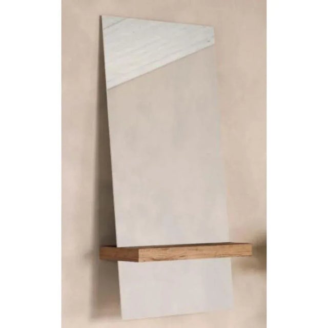 Oak Round Guillotine Mirror by Jeffrey Huyghe For Sale - Image 6 of 10