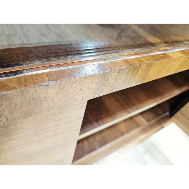 Art Deco Walnut Executive Office Set, 1930s, Set of 2 For Sale - Image 10 of 18