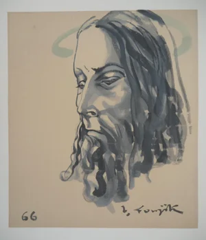 Tsuguharu Foujita, Christ, 1966, Engraving