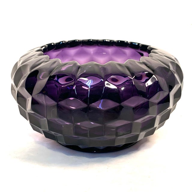 Fostoria Mid Century American Fostoria Amethyst Glass Rose Bowl For Sale - Image 4 of 12