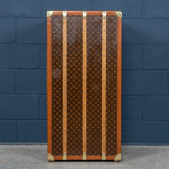 1930s 20th Century Wardrobe Trunk in Monogram Canvas from Louis Vuitton, France, 1930 For Sale - Image 5 of 18