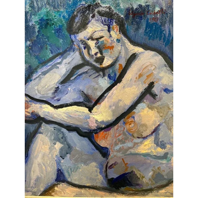 1950s Edgardo Corbelli, Blue Nude, 1953, Oil For Sale - Image 5 of 9