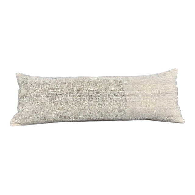 Turkish Hemp Pillow Cushion Natural Beige Cushion Cover 14"x40" For Sale