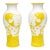 Chinese Pair of Citron to White Peking Glass Vases With Leaping Koi, C. 1930 For Sale