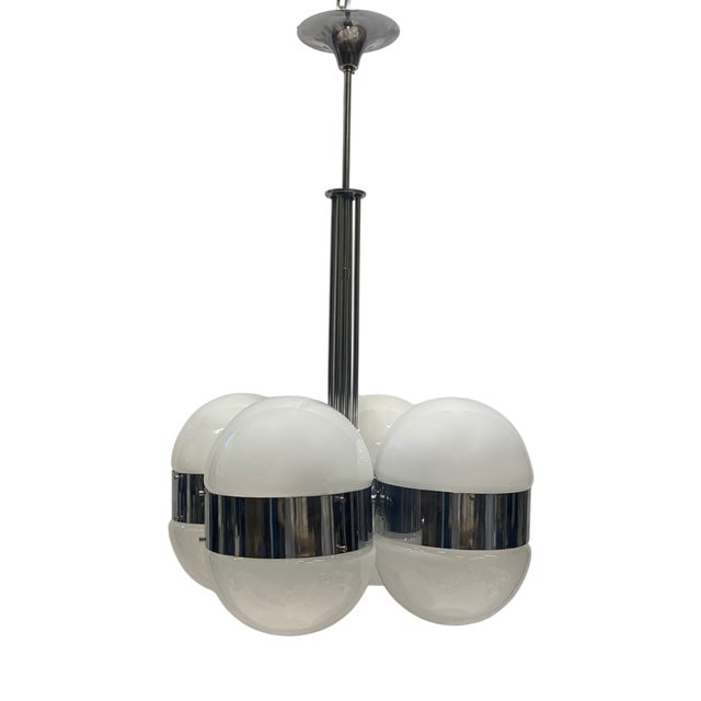 Chandelier attributed to Artemide Tetraclio, 1960s For Sale