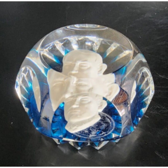 Baccarat Faceted Baccarat Woodrow Wilson Crystal Cameo Amphora Paperweight For Sale - Image 4 of 5