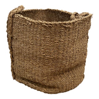 Vintage Oversized Seagrass Basket For Sale