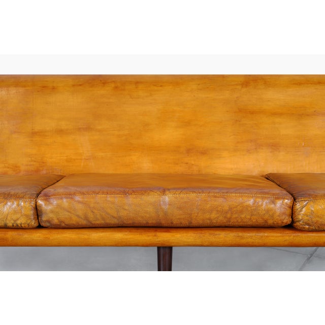 Mid-Century Modern Brazilian Rosewood and Leather Sofa, 1960s For Sale - Image 9 of 13