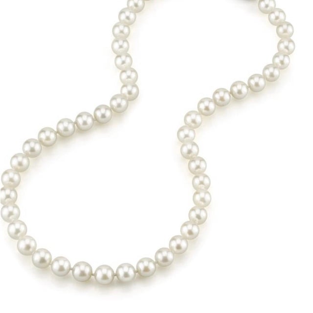 Vintage Cultured Akoya Pearl Necklace Length 18" , 18 Karat White Gold Clasp For Sale - Image 13 of 18