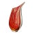 Murano Style Sommerso Art Glass Vase-Red Gold-Hand Blown-Modernist-Sculptural For Sale