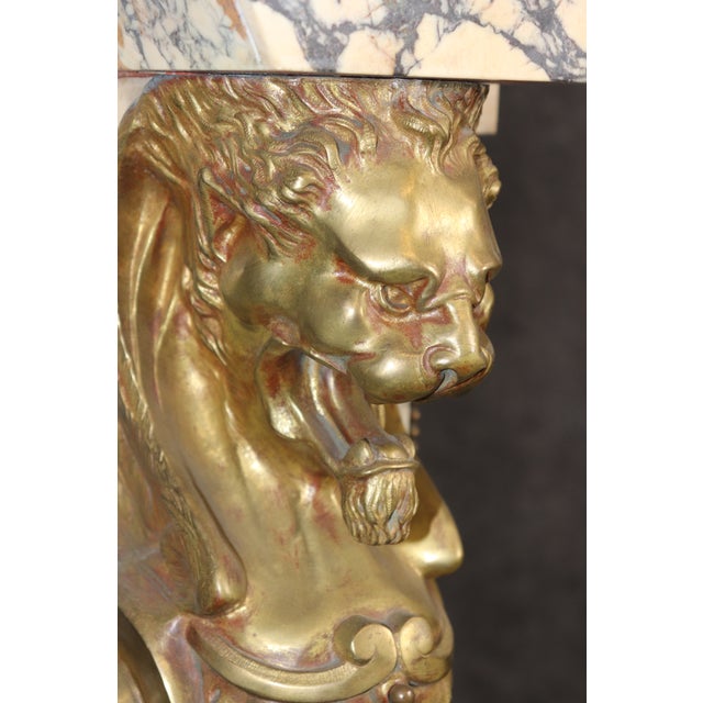 19th C French Regency Style Breche Violet Marble and Bronze Pedestal For Sale - Image 17 of 17