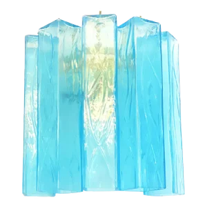 Contemporary Light-Blue “Squared” Murano Glass Wall Sconces