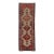 Vintage Hand-Knotted Turkish Geometric Wool Runner Rug – Terracotta, Ivory & Navy Tribal Design For Sale