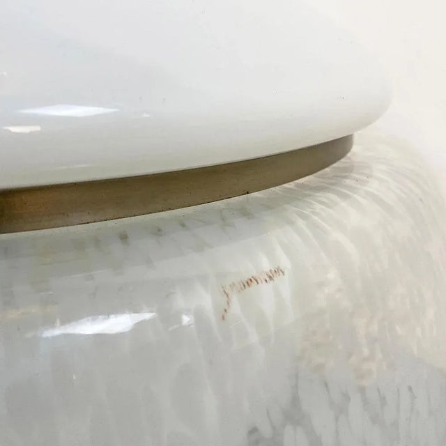 Mid-Century Italian Modern Murano Glass & Steel Table Lamps, 1960s, Set of 2 For Sale - Image 10 of 15