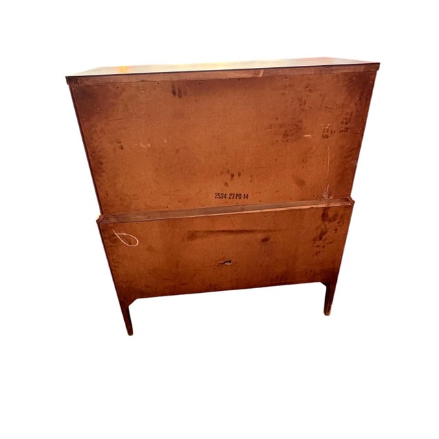 Wood Mid 20th Century Johnson Carper High Chest Laminate Top, Attributed For Sale - Image 7 of 14