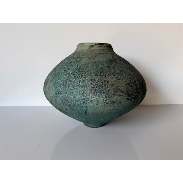 1984 Vintage Signed Raku Studio Pottery Vase For Sale - Image 11 of 12