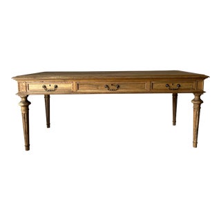 Restoration Hardware Dry Oak French Partners Desk For Sale