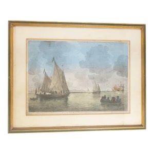 19th Century French Hand Colored Copper Engraving Print After Vangoyen