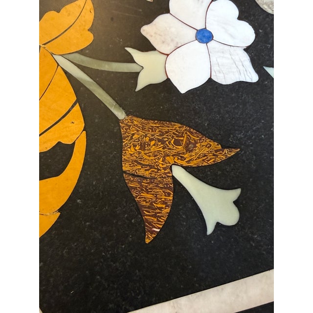 Pietra Dura + Wrought Iron in/Outdoor Table For Sale - Image 4 of 12