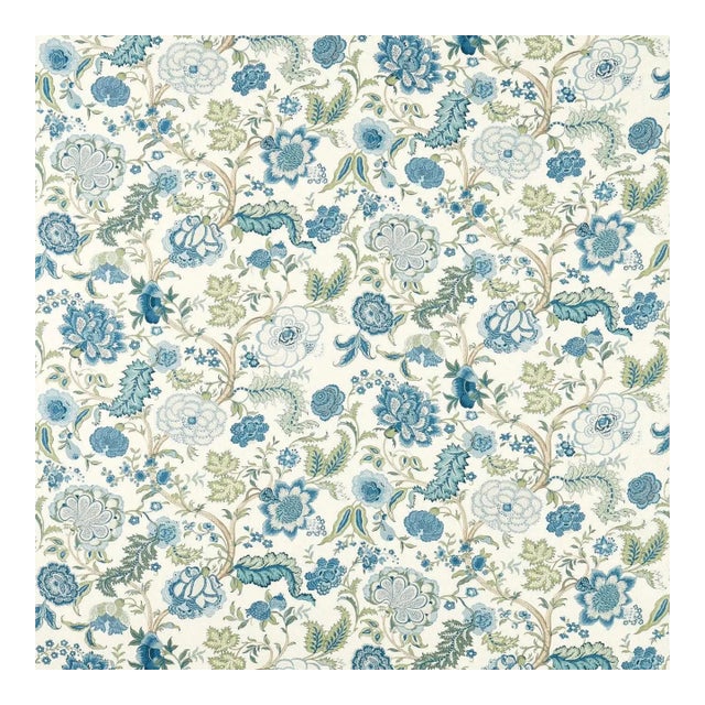 Sanderson Salisbury Jacobean Fabric in Tetbury Blue - a sample For Sale