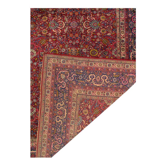 Traditional Pasargad DC Fine Hand Knotted Antique Tabriz Rug For Sale - Image 3 of 6