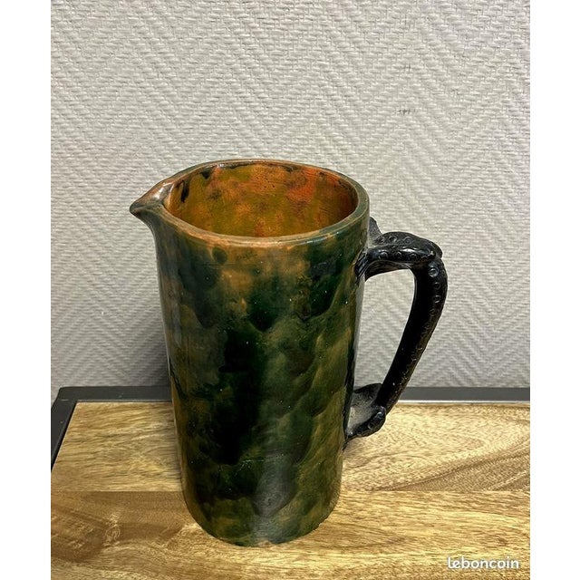 Large Pitcher in Glazed Terracotta For Sale - Image 3 of 5