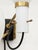Mid-Century Italian Black Metal, Brass and Opaline Glass Sconces, 1950s, Set of 2 For Sale - Image 9 of 18