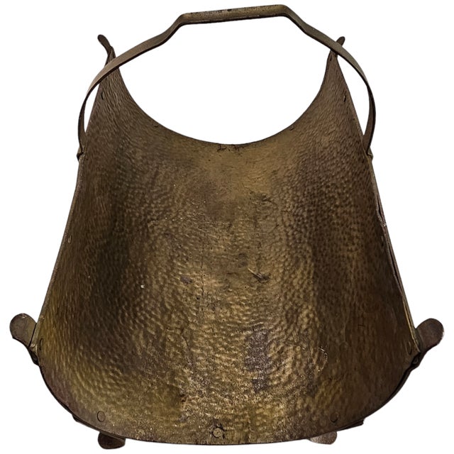 Circa 1920 American Arts & Crafts Hammered Metal Fireplace Log Holder For Sale In San Francisco - Image 6 of 7