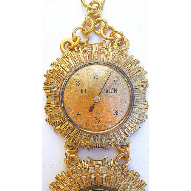 Vintage Sunburst Weather Station in Brass from Lufft, 1950s For Sale - Image 6 of 18
