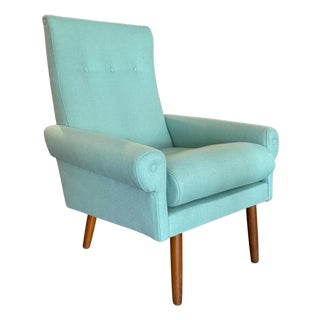 Mid-Century Danish Modern Upholstered Armchair For Sale