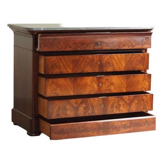 Louis-Philippe Secretaire in Mahogany with Marble Top For Sale
