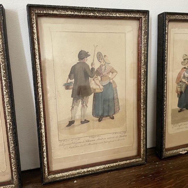 Professions and Regions of the Netherlands, 1800s, Small Engravings, Set of 3 For Sale - Image 5 of 10