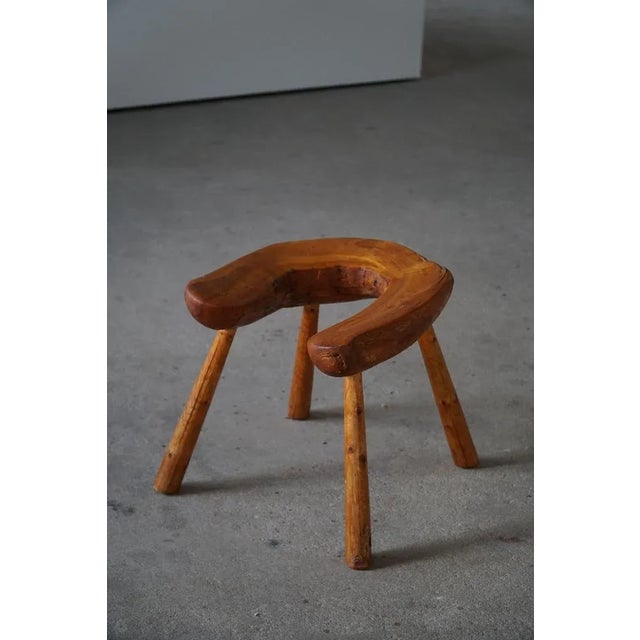 Swedish Pine Wabi Sabi Stool in Pine, 1950s For Sale - Image 6 of 11