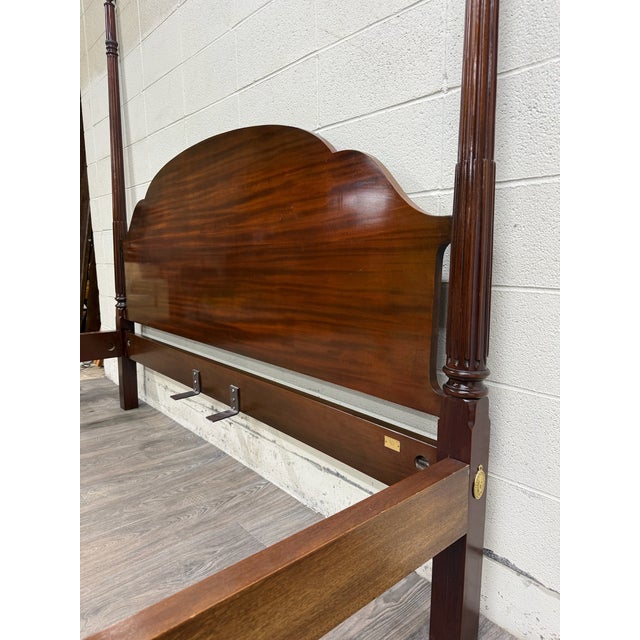 Vintage King Size Councill Craftsman Chippendale Mahogany Carved Four Poster Bed For Sale - Image 9 of 10