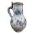 German Faience Pottery Pewter Mounted Blue & White Birnkrug Tankard Pitcher For Sale