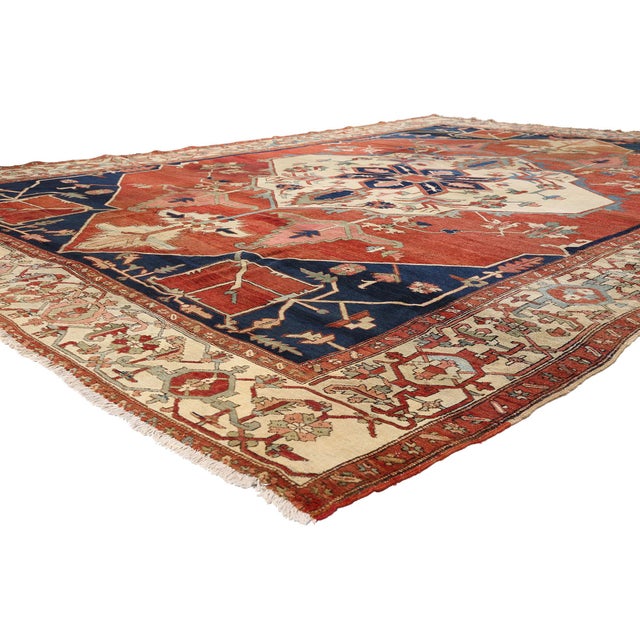 79456 Antique Persian Serapi Rug, 09'07 x 13'00. The Imperial Garden: A Late 19th Century Persian Serapi Masterpiece of...
