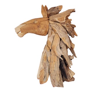 Artisan Made Custom Driftwood Horse Head Art Sculpture For Sale