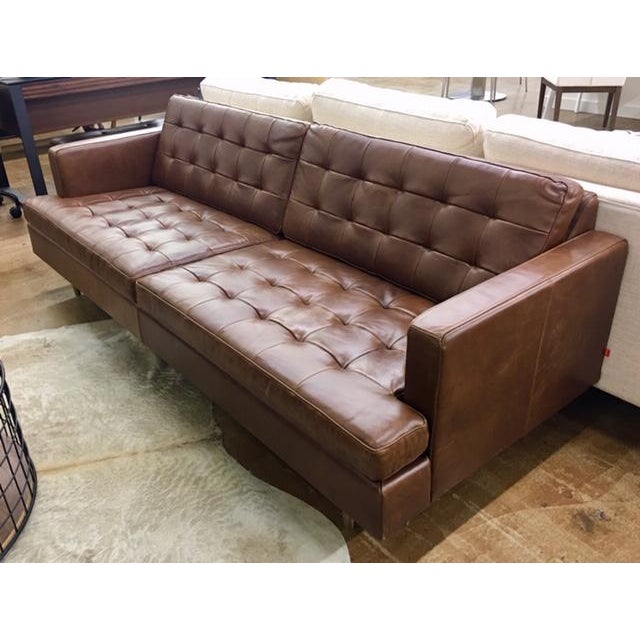 Gus Modern Saddle Brown Leather Archer Sofa Chairish