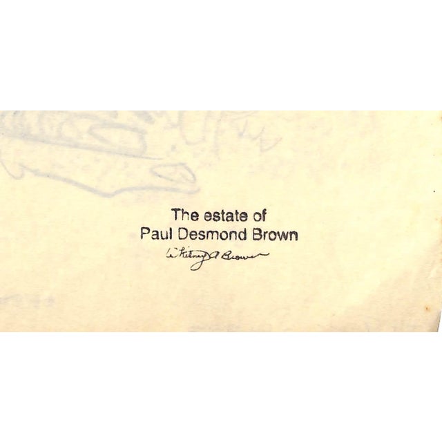 Art Sz: 11"H x 8 3/8"W 1944 Provenance stamp on verso: The Estate of Paul Desmond Brown *Book sold separately*